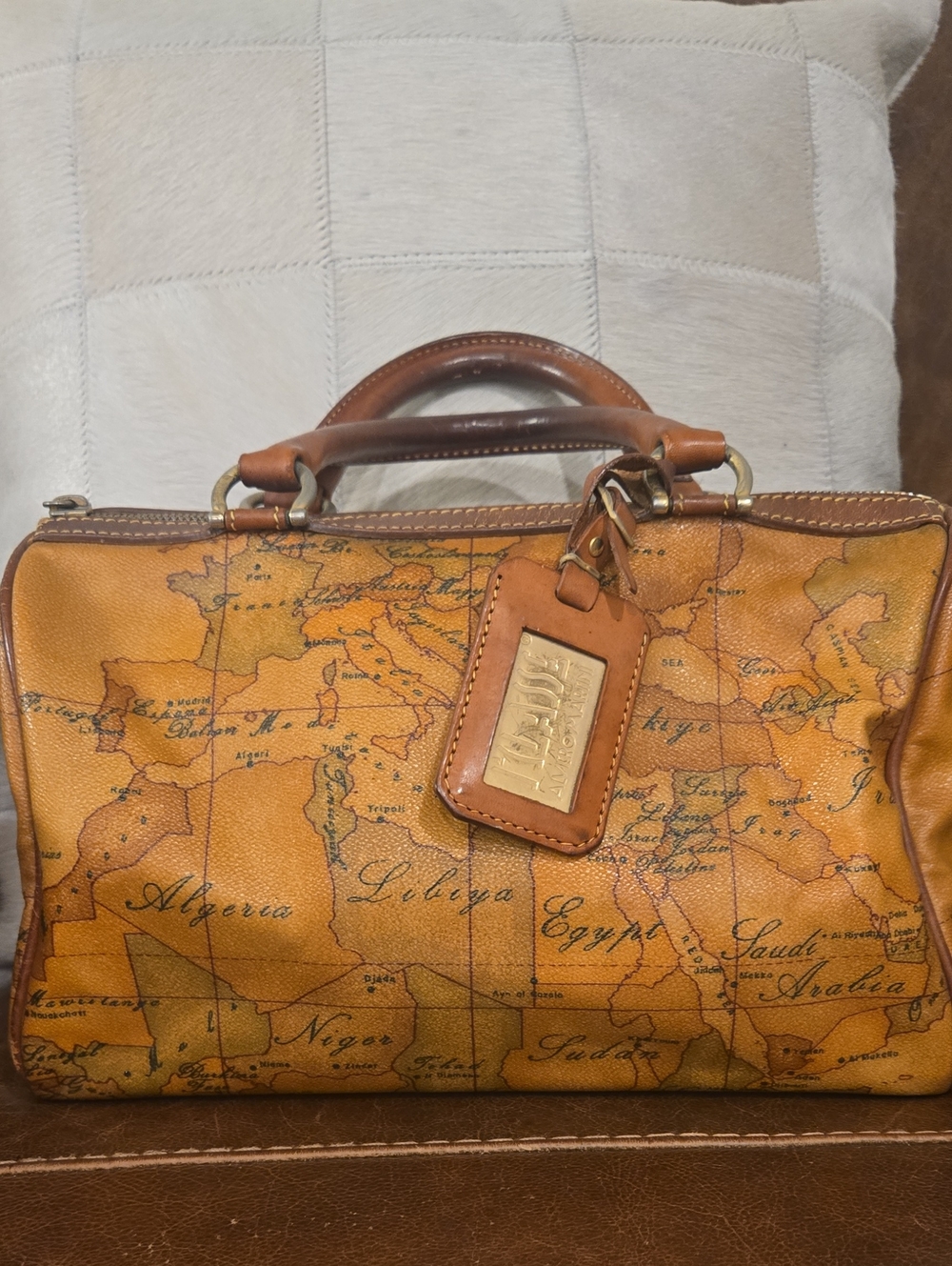 Alviero Martini Map Cognac Brown